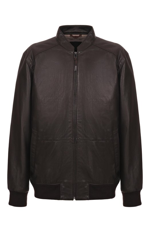 Кожаный бомбер Windsor B0RELL03-L/1300145/60 Коричневый B0RELL03-L/1300145/60