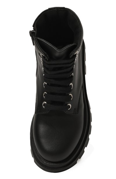 Кожаные ботинки MOSCHINO черного цвета по цене 26200 руб., арт. 78769/VAR2/28-35, фото 4 Кожаные ботинки MOSCHINO, арт. 78769/VAR2/28-35, фото 4