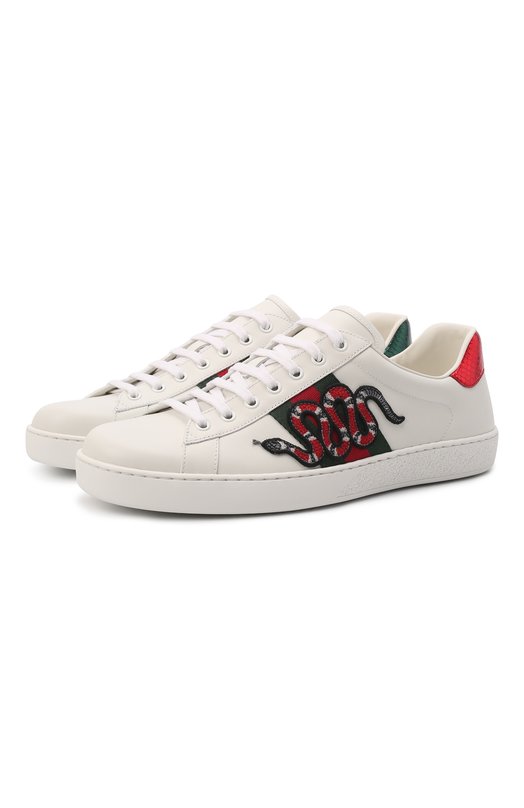 фото Кожаные кеды ace gucci