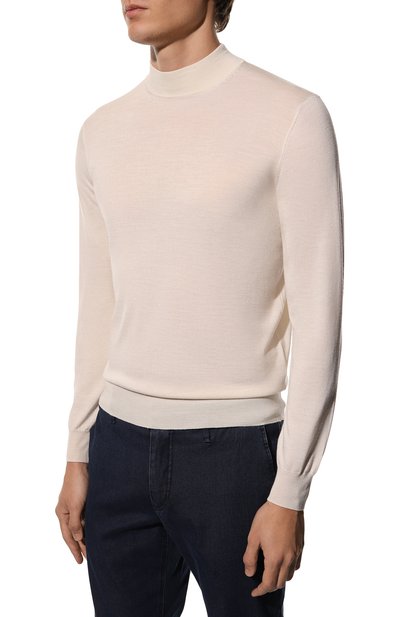 Водолазка из шерсти и шелка ANDREA CAMPAGNA кремового цвета по цене 43950 руб., арт. LU1ML LSC18R, фото 3 Водолазка из шерсти и шелка ANDREA CAMPAGNA, арт. LU1ML LSC18R, фото 3