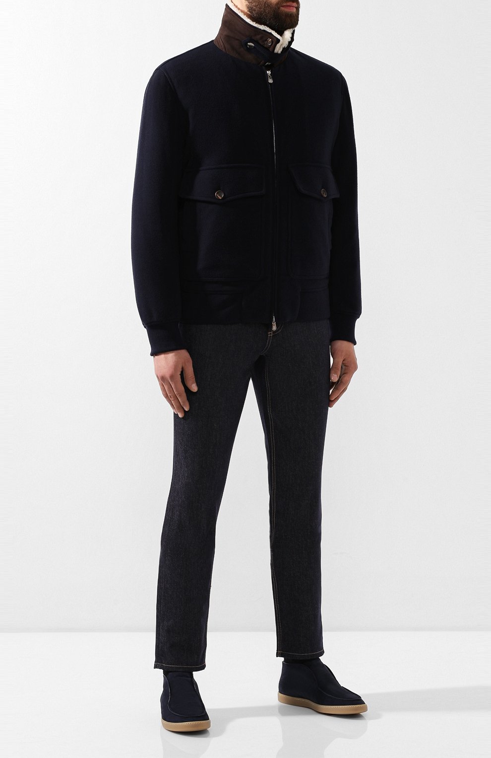 Замшевые ботинки ALDO BRUE темно-синего цвета по цене 43900 руб., арт. AB5351H-VE, фото 2 Замшевые ботинки ALDO BRUE, арт. AB5351H-VE, фото 2