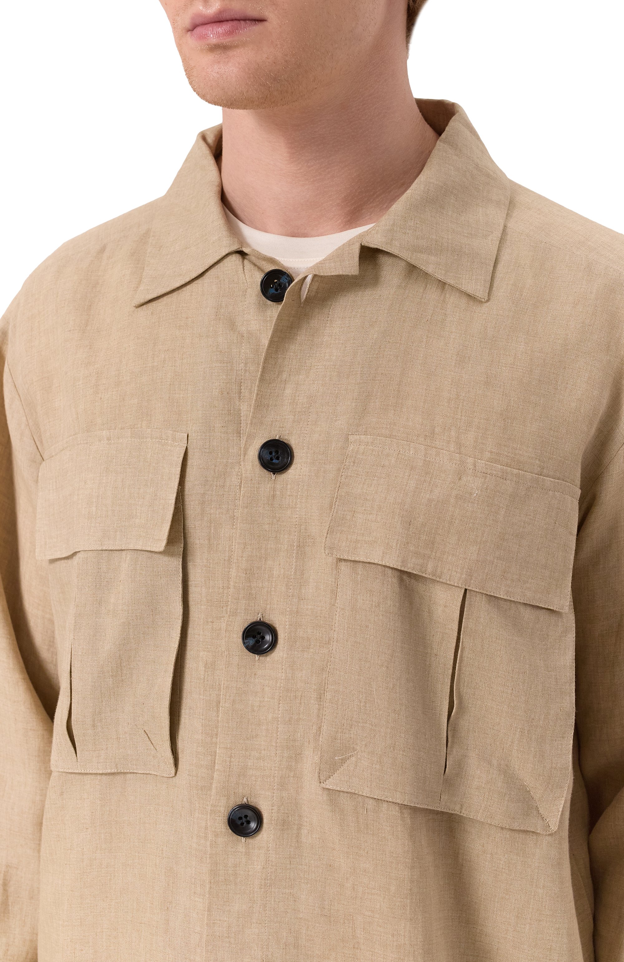 Льняная рубашка KITON, арт. UMC013H0921107, фото 5