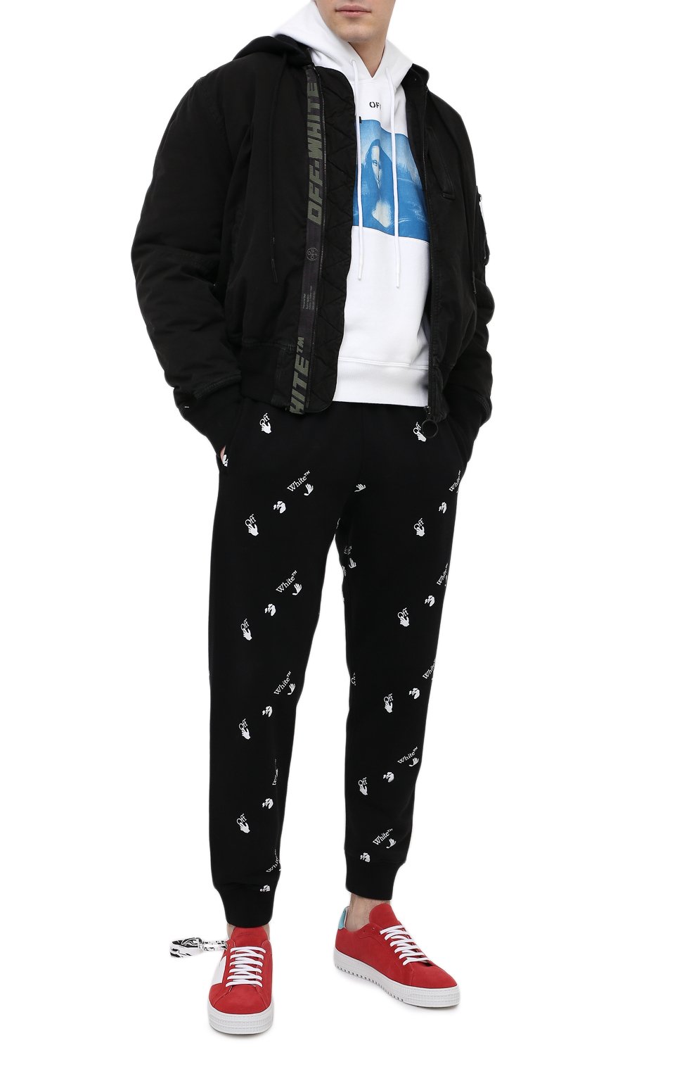 Хлопковое худи OFF-WHITE белого цвета по цене 49950 руб., арт. 0MBB037R21FLE001, фото 2 Хлопковое худи OFF-WHITE, арт. 0MBB037R21FLE001, фото 2