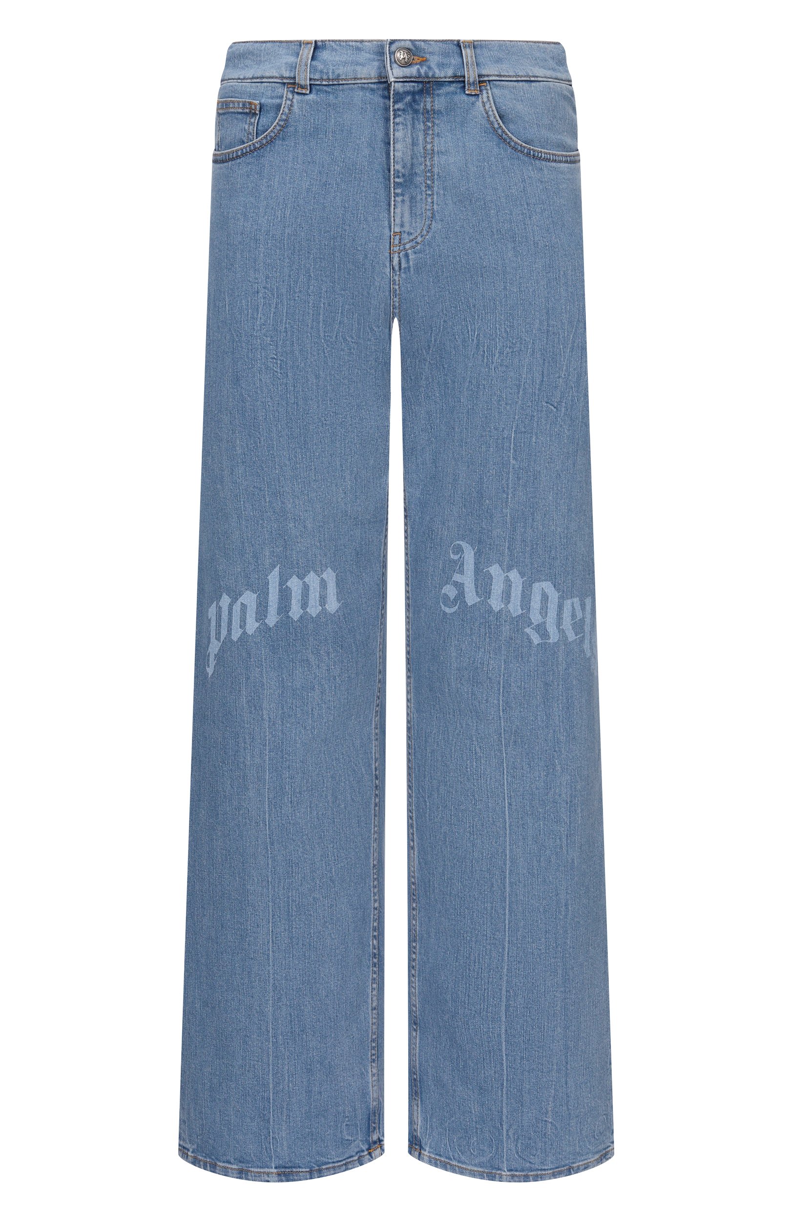 Джинсы PALM ANGELS голубого цвета по цене 49950 руб., арт. PAMYA001DN003, фото 1 Джинсы PALM ANGELS, арт. PAMYA001DN003, фото 1