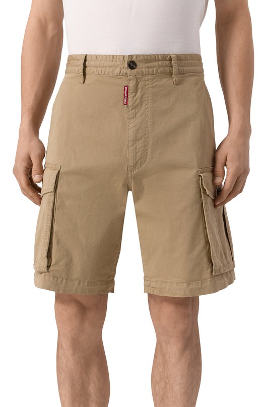 Хлопковые шорты Dsquared2 S78MU0074/S78499 Бежевый  S78MU0074/S78499 Фото 3
