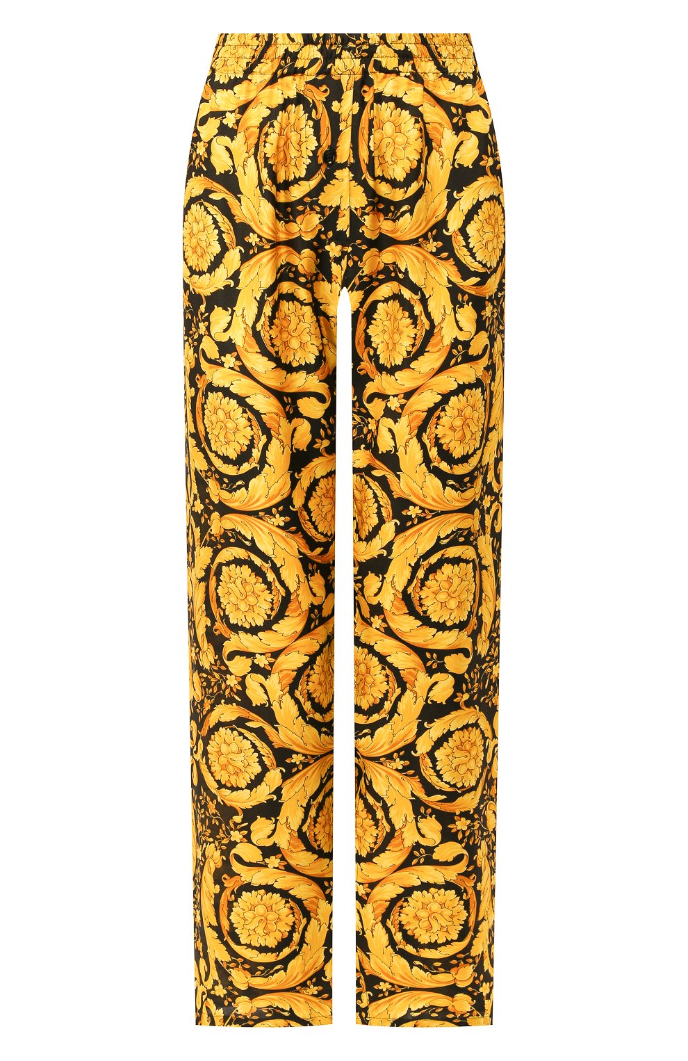 Шелковые брюки VERSACE разноцветного цвета по цене 83550 руб., арт. AUD05057/A232999, фото 1 Шелковые брюки VERSACE, арт. AUD05057/A232999, фото 1