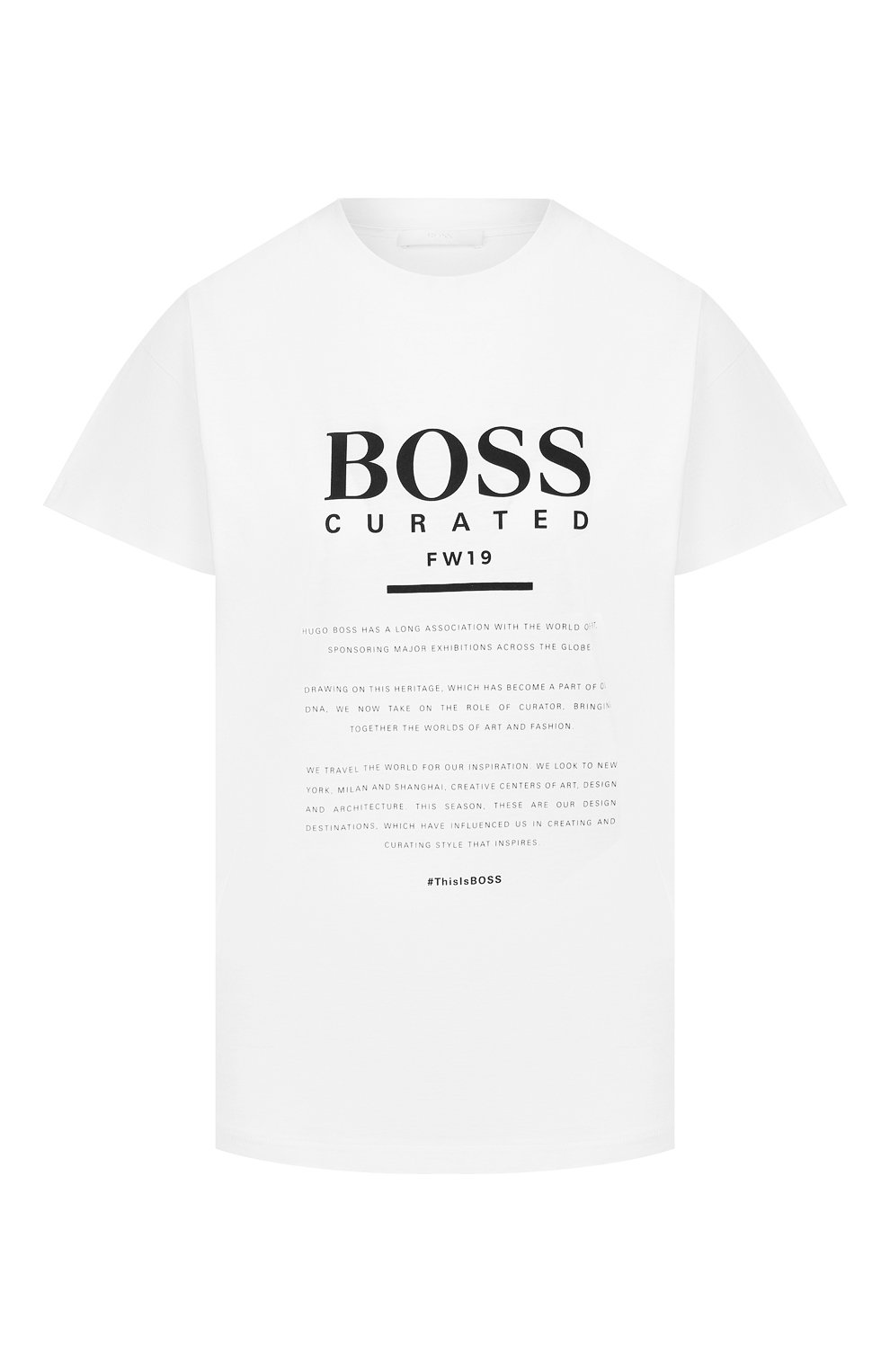 Хлопковая футболка BOSS белого цвета по цене 6000 руб., арт. 50416771, фото 1 Хлопковая футболка BOSS, арт. 50416771, фото 1