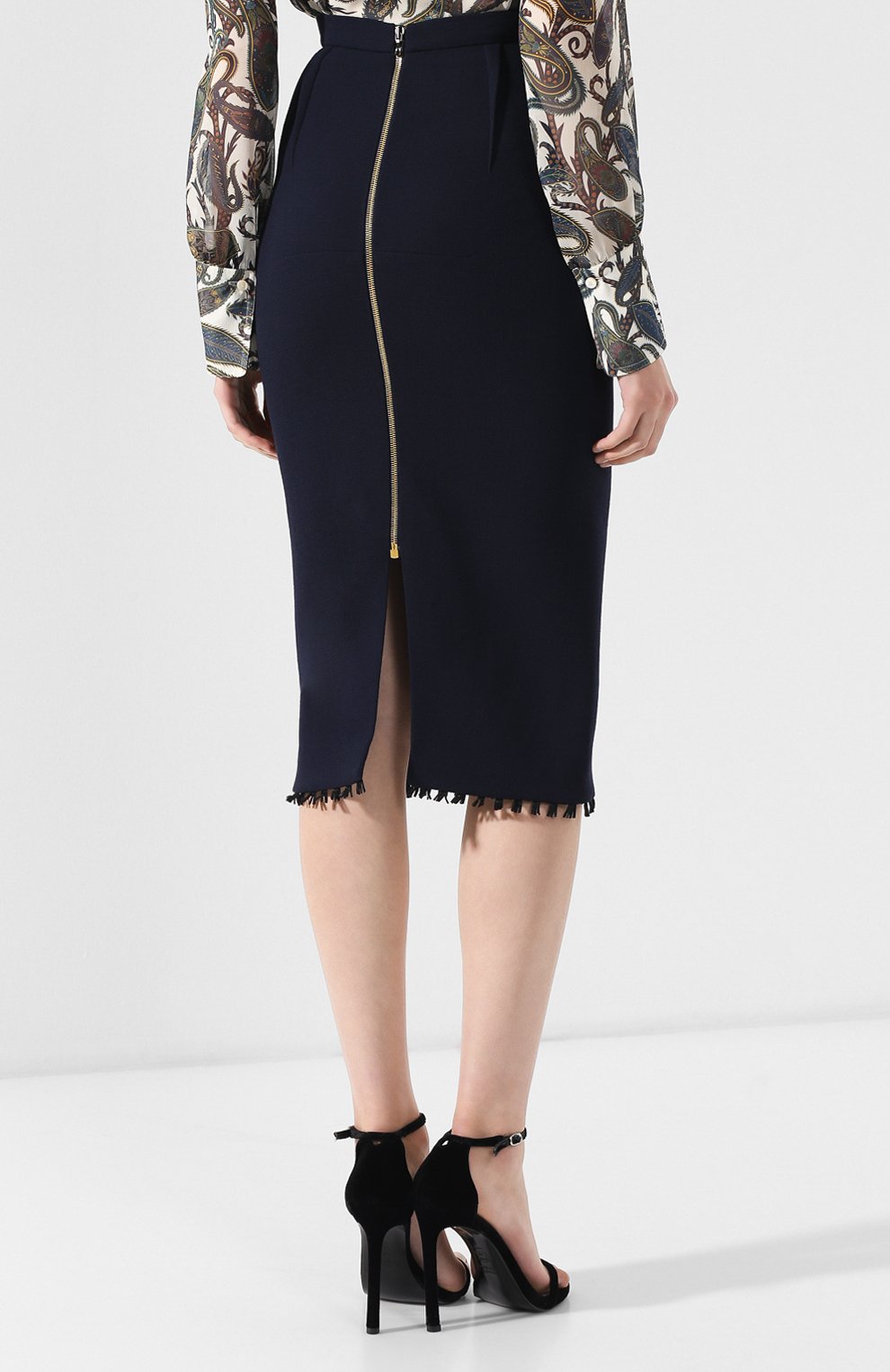 Шерстяная юбка-карандаш ROLAND MOURET синего цвета по цене 82350 руб., арт. PS19/S4134/F0248, фото 4 Шерстяная юбка-карандаш ROLAND MOURET, арт. PS19/S4134/F0248, фото 4