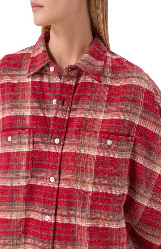 Хлопковое платье R13 R13WR019-R659B Красный  R13WR019-R659B Фото 4