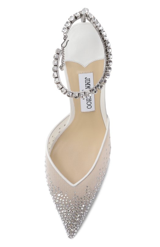 Комбинированные туфли Saeda 85 Jimmy Choo SAEDA85BGM Белый  SAEDA85BGM Фото 6