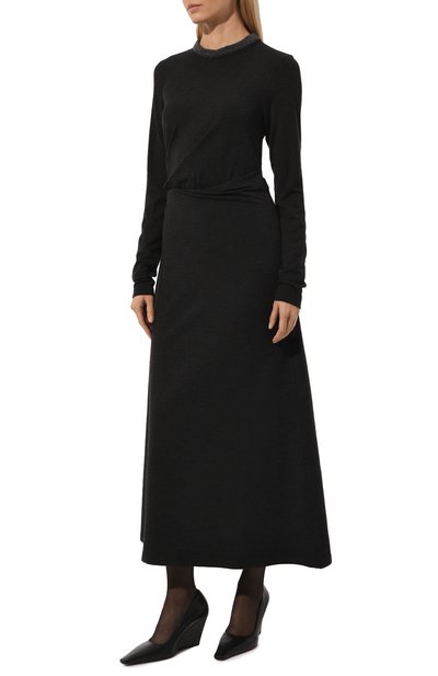 Шерстяное платье BRUNELLO CUCINELLI темно-синего цвета по цене 351500 руб., арт. MPR25AHR33, фото 3 Шерстяное платье BRUNELLO CUCINELLI, арт. MPR25AHR33, фото 3