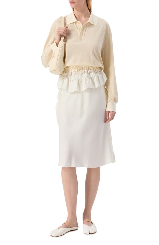 Платье из хлопка и льна Maison Margiela S51DD0037/MTJ030 Кремовый  S51DD0037/MTJ030 Фото 2