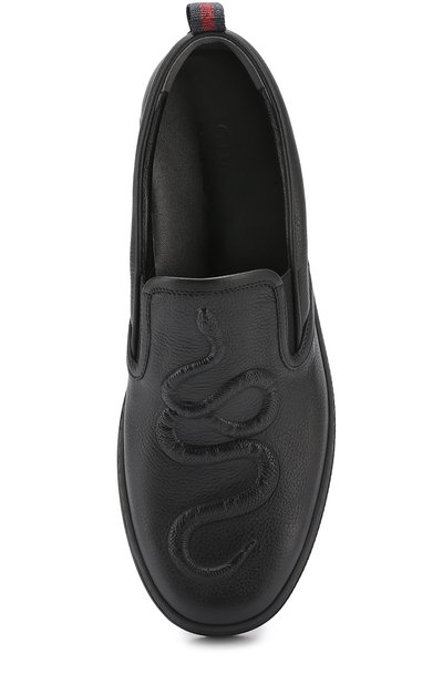 Кожаные слипоны с фактурной отделкой GUCCI, арт. 456201/BX050, фото 4