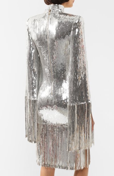 Платье с пайетками BALMAIN серебряного цвета по цене 298000 руб., арт. TF16244/X347, фото 4 Платье с пайетками BALMAIN, арт. TF16244/X347, фото 4