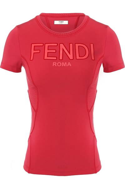 Женский топ с логотипом бренда с перфорированием FENDI, арт. FAF044 A49L