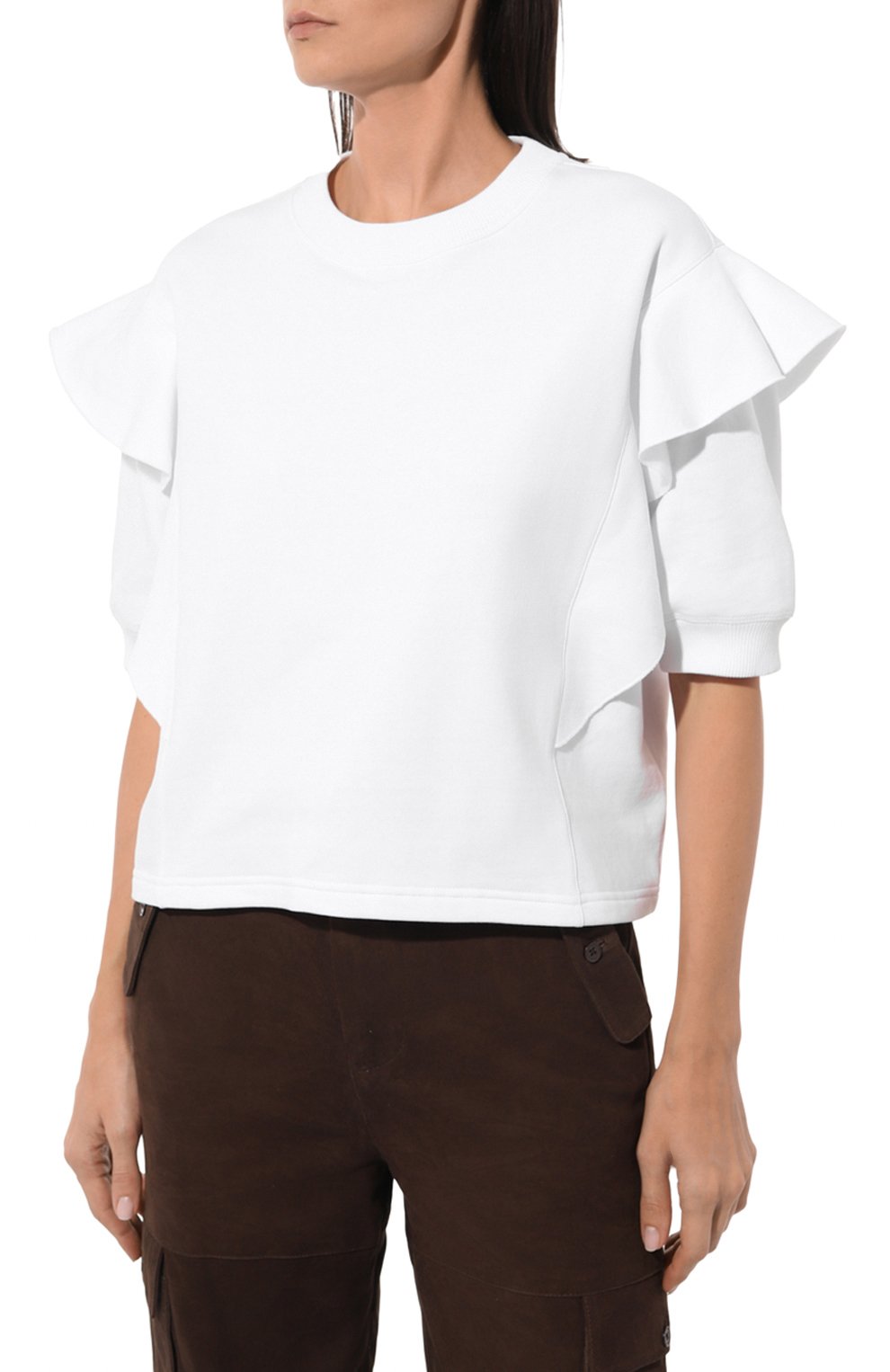 Хлопковый пуловер CHLOÉ белого цвета по цене 58100 руб., арт. CHC23AJH13190, фото 3 Хлопковый пуловер CHLOÉ, арт. CHC23AJH13190, фото 3