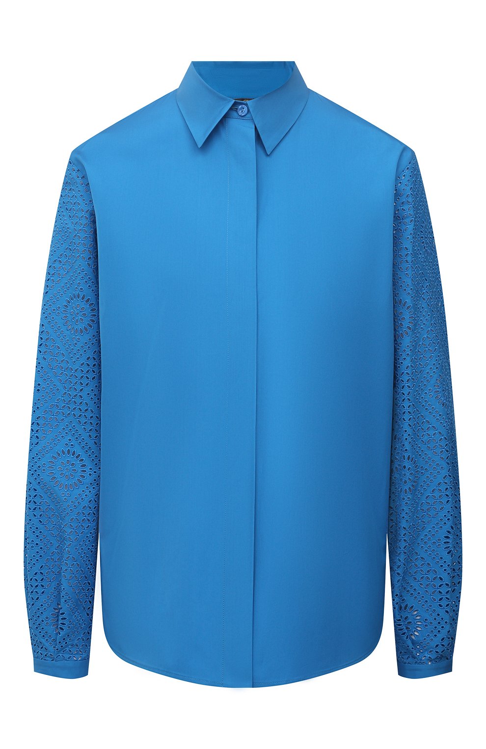 Хлопковая рубашка LORO PIANA синего цвета по цене 126500 руб., арт. FAL5911, фото 1 Хлопковая рубашка LORO PIANA, арт. FAL5911, фото 1