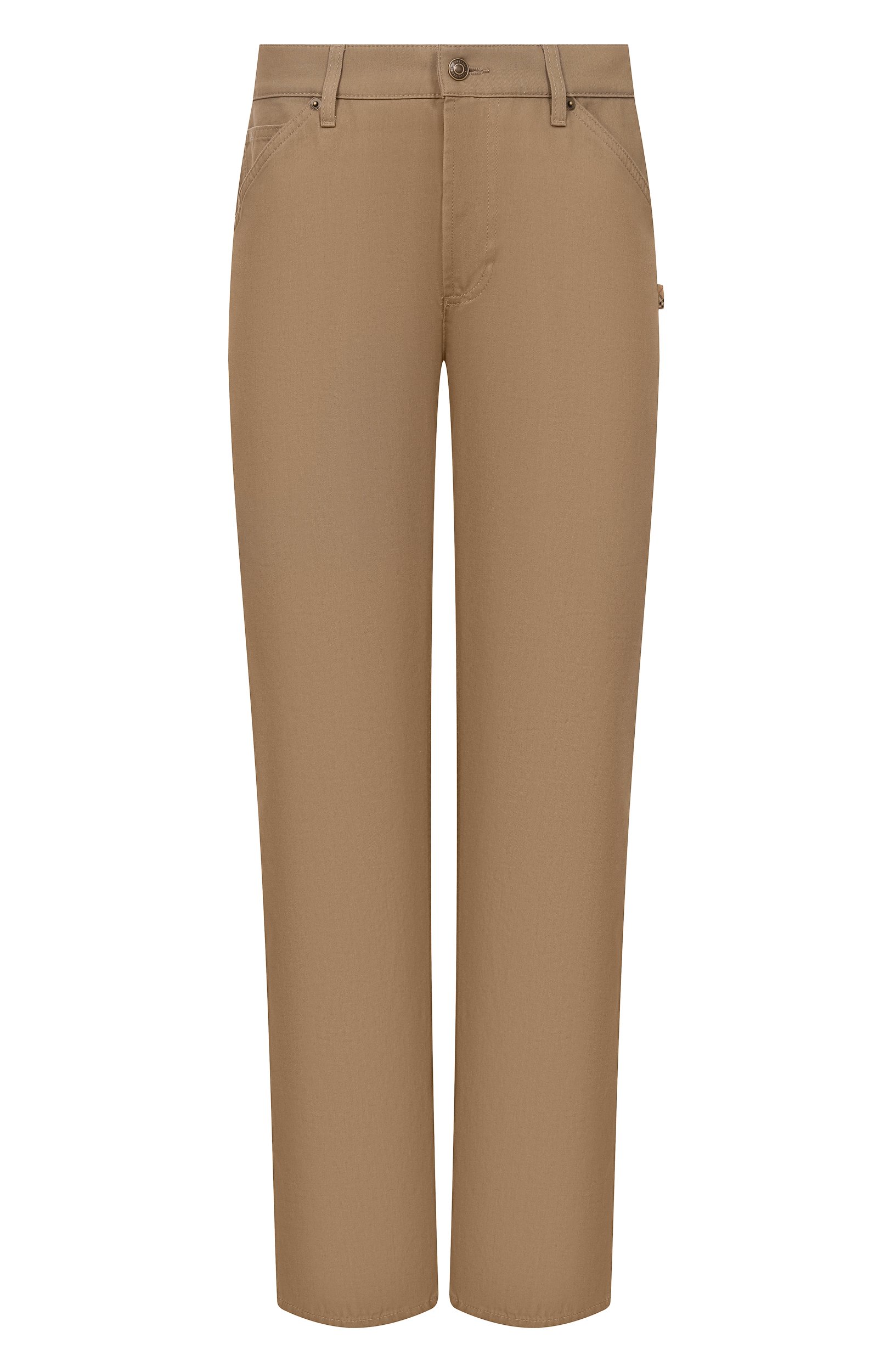 Хлопковые брюки BURBERRY темно-бежевого цвета по цене 98550 руб., арт. 8127264, фото 1 Хлопковые брюки BURBERRY, арт. 8127264, фото 1