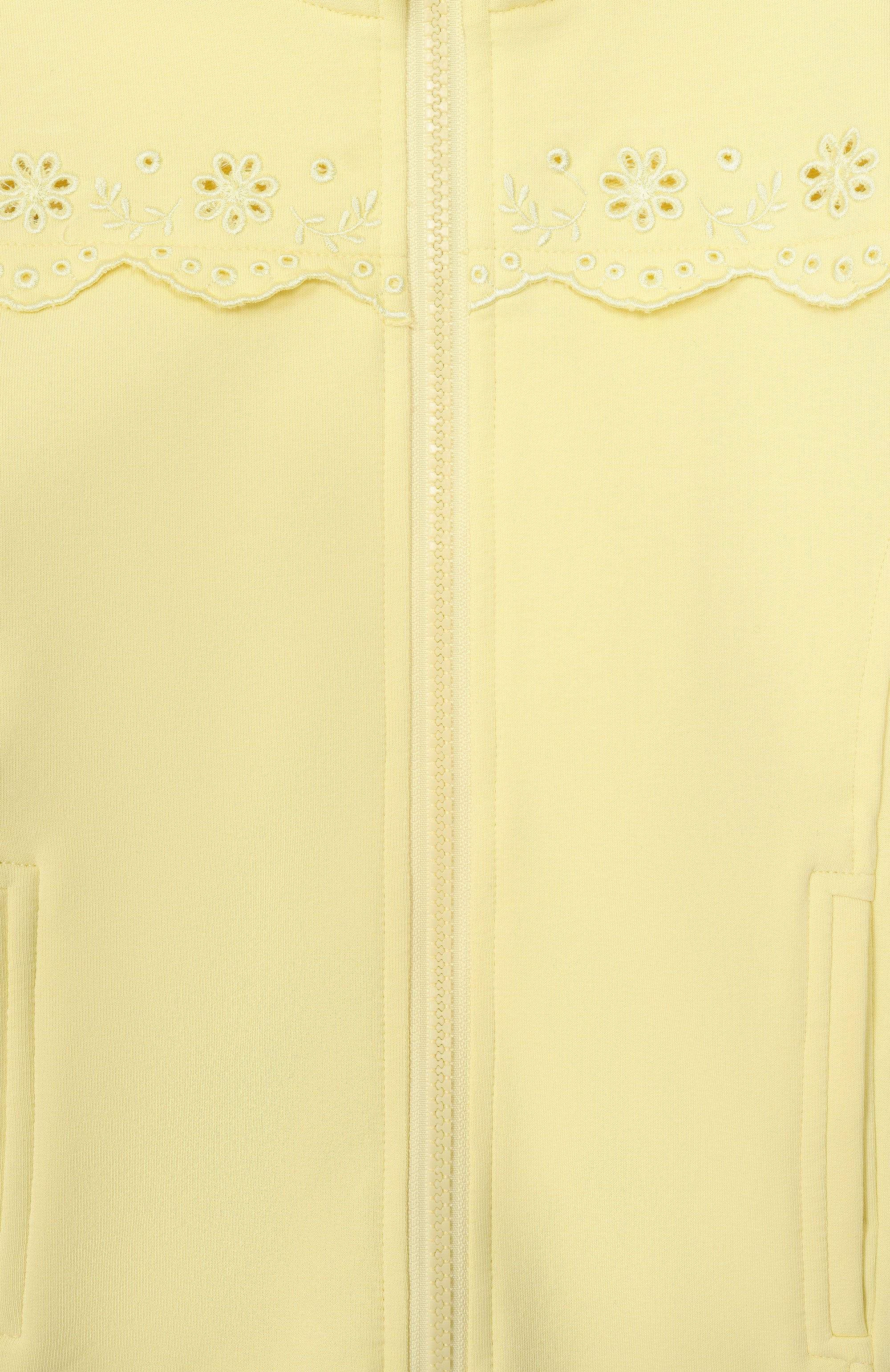 Хлопковая толстовка MONNALISA желтого цвета по цене 16800 руб., арт. 17G800, фото 3 Хлопковая толстовка MONNALISA, арт. 17G800, фото 3