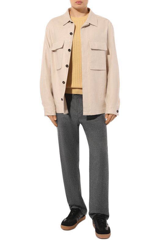 Джемпер из хлопка и кашемира Fioroni Жёлтый, фото 2