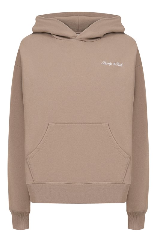 Хлопковое худи Sporty and Rich ST09168326BR08 Бежевый ST09168326BR08