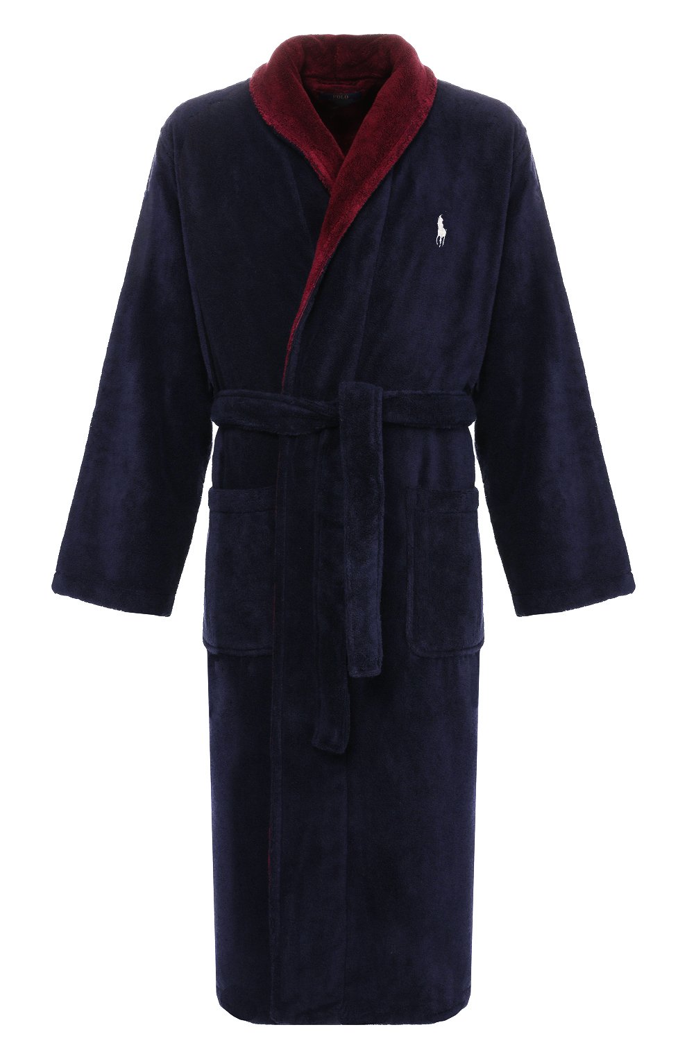 Хлопковый халат POLO RALPH LAUREN темно-синего цвета по цене 18950 руб., арт. 714753012, фото 1 Хлопковый халат POLO RALPH LAUREN, арт. 714753012, фото 1
