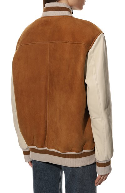 Бомбер из овчины ADDICTED коричневого цвета по цене 94500 руб., арт. SHEARLING BOMBER.COGNAC/ALMOND, фото 4 Бомбер из овчины ADDICTED, арт. SHEARLING BOMBER.COGNAC/ALMOND, фото 4