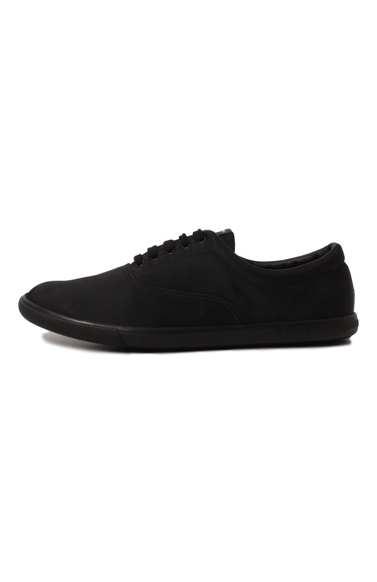 Мужские кеды PRADA черного цвета, арт. 2EG326-W08-F0002 | Фото 4 (Стили: Классический; Подошва: Плоская; Материал внешний: Текстиль; Материал утеплителя: Без утеплителя; Материал сплава: Проставлено; Драгоценные камни: Проставлено; Кросс-КТ: Низкие)