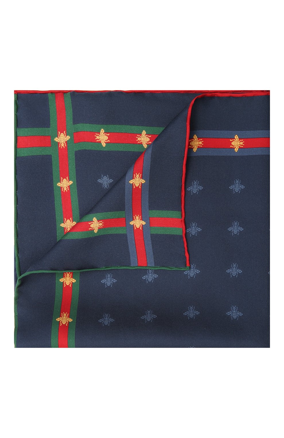 Шелковый платок GUCCI синего цвета по цене 22320 руб., арт. 407465/4G001, фото 1 Шелковый платок GUCCI, арт. 407465/4G001, фото 1