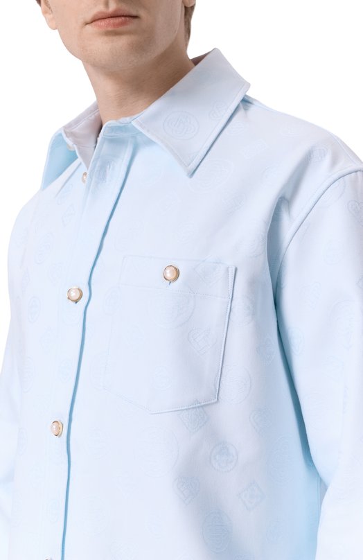 Хлопковая рубашка Casablanca M-AW25-JK-419-01 Голубой  M-AW25-JK-419-01 Фото 5
