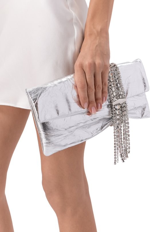 Клатч Zandra Jimmy Choo ZANDRABYN Серебряный  ZANDRABYN Фото 2