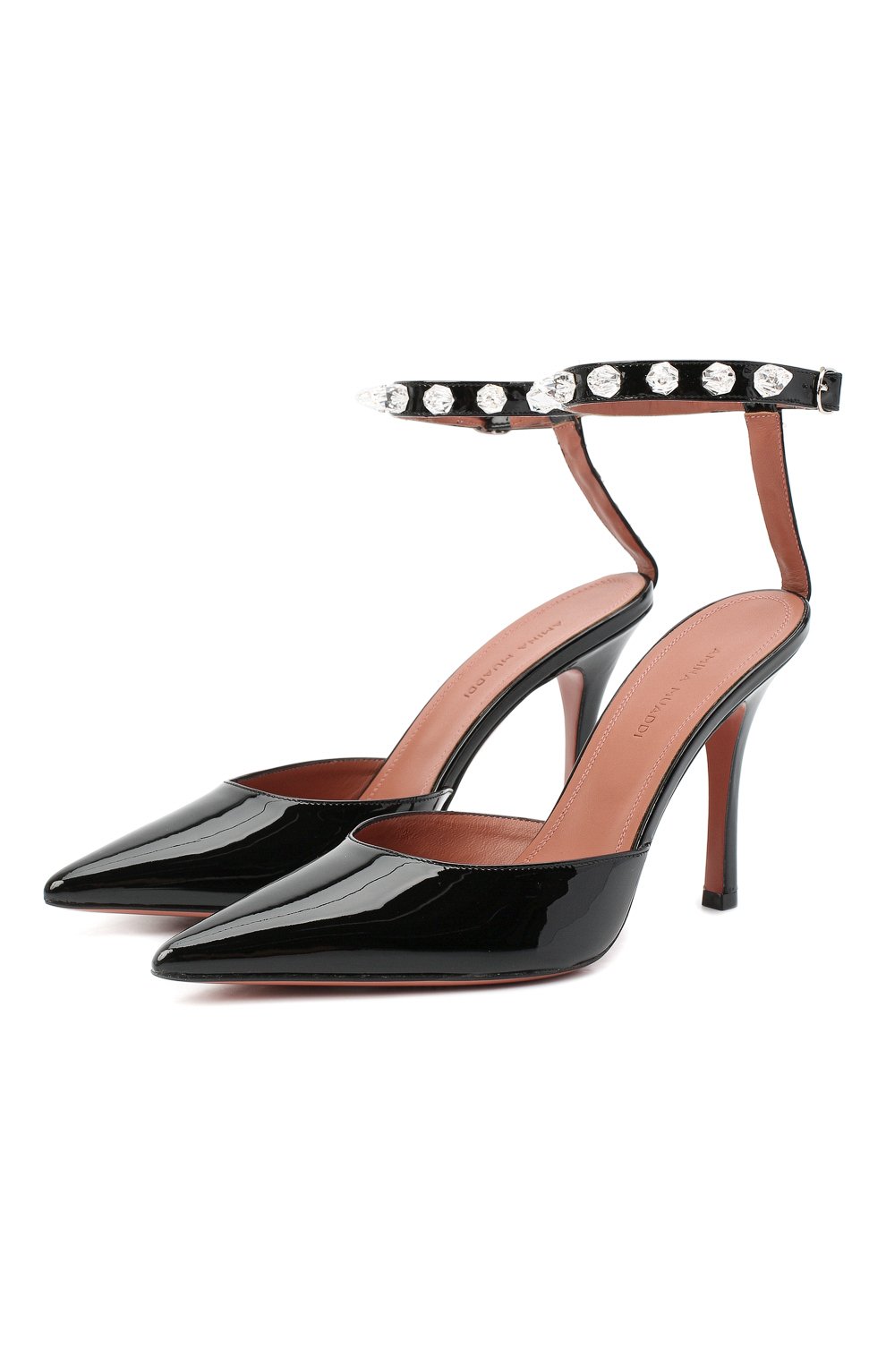 Кожаные туфли julia AMINA MUADDI, арт. JULIATPUMP/PATENT/BLACK+WHITE, фото 1