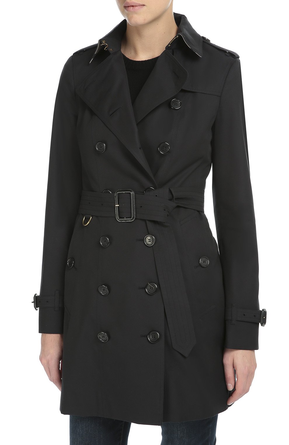 Двубортный тренч с поясом BURBERRY темно-синего цвета по цене 199500 руб., арт. 3997029, фото 3 Двубортный тренч с поясом BURBERRY, арт. 3997029, фото 3
