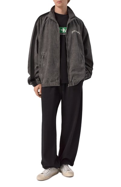 Хлопковая футболка PALM ANGELS черного цвета по цене 27550 руб., арт. PAMAA001JR009, фото 2 Хлопковая футболка PALM ANGELS, арт. PAMAA001JR009, фото 2