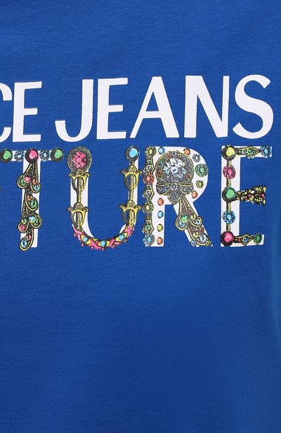 Хлопковая футболка VERSACE JEANS COUTURE, арт. 71HAHF03-71DP613 R L0G0 BIJ0UX 0RGANIC/CJ00F, фото 5