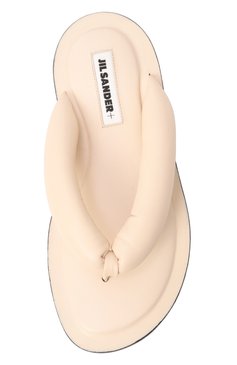Женские кожаные шлепанцы JIL SANDER кремового цвета, арт. J44WX0014/P5810 | Фото 7 (Материал внешний: Натуральная кожа; Подошва: Платформа; Материал внутренний: Натуральная кожа; Драгоценные камни: Прос�тавлено; Материал сплава: Проставлено)