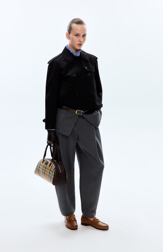 Хлопковый тренч Burberry 8072849 Чёрный  8072849 Фото 6