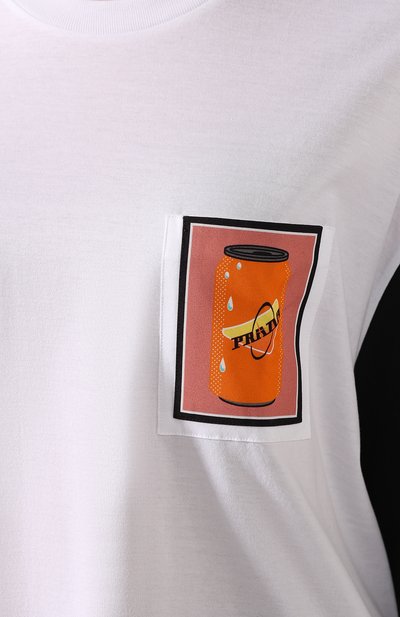 Хлопковая футболка PRADA, арт. 3510A-1WJ6-F0Z70, фото 5