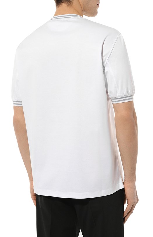 Хлопковая футболка Brunello Cucinelli M0B131384T Белый  M0B131384T Фото 4