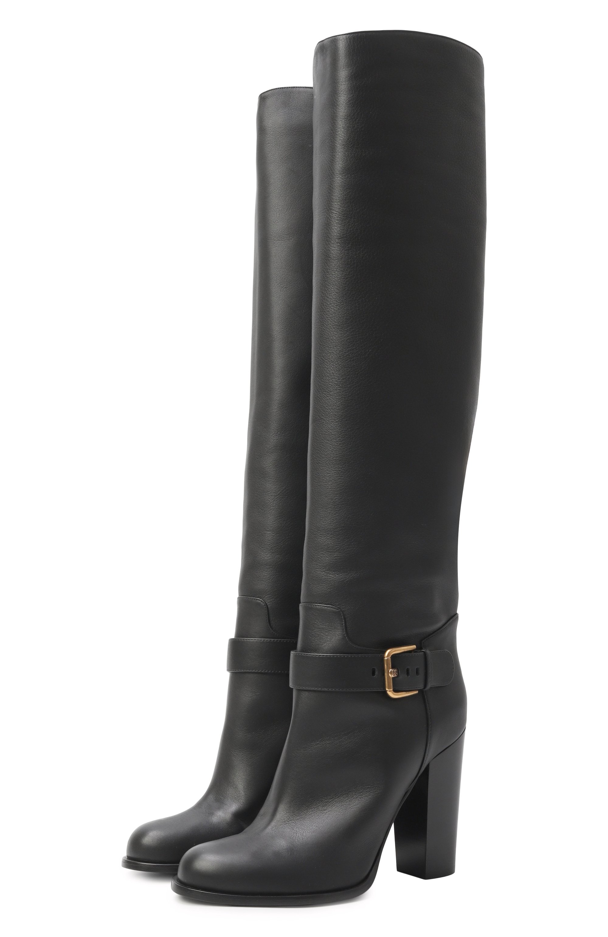 Кожаные сапоги moss 105 DOLCE & GABBANA черного цвета по цене 249500 руб., арт. CU1222/A0831, фото 1 Кожаные сапоги moss 105 DOLCE & GABBANA, арт. CU1222/A0831, фото 1