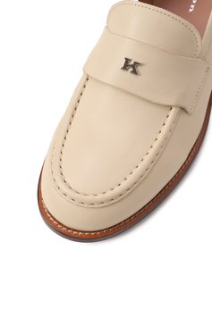Женские кожаные лоферы KITON бежевого цвета, арт. D59803N0102612 | Фото 7 (Материал внутренний: Натуральная кожа; Подошва: Плоская; Материал внешний: Натуральная кожа; Каблук высота: Низкий)