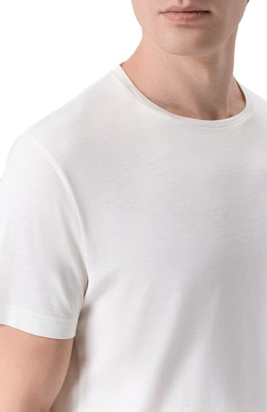 Футболка из шелка и хлопка Loro Piana FAF6128 Белый  FAF6128 Фото 5