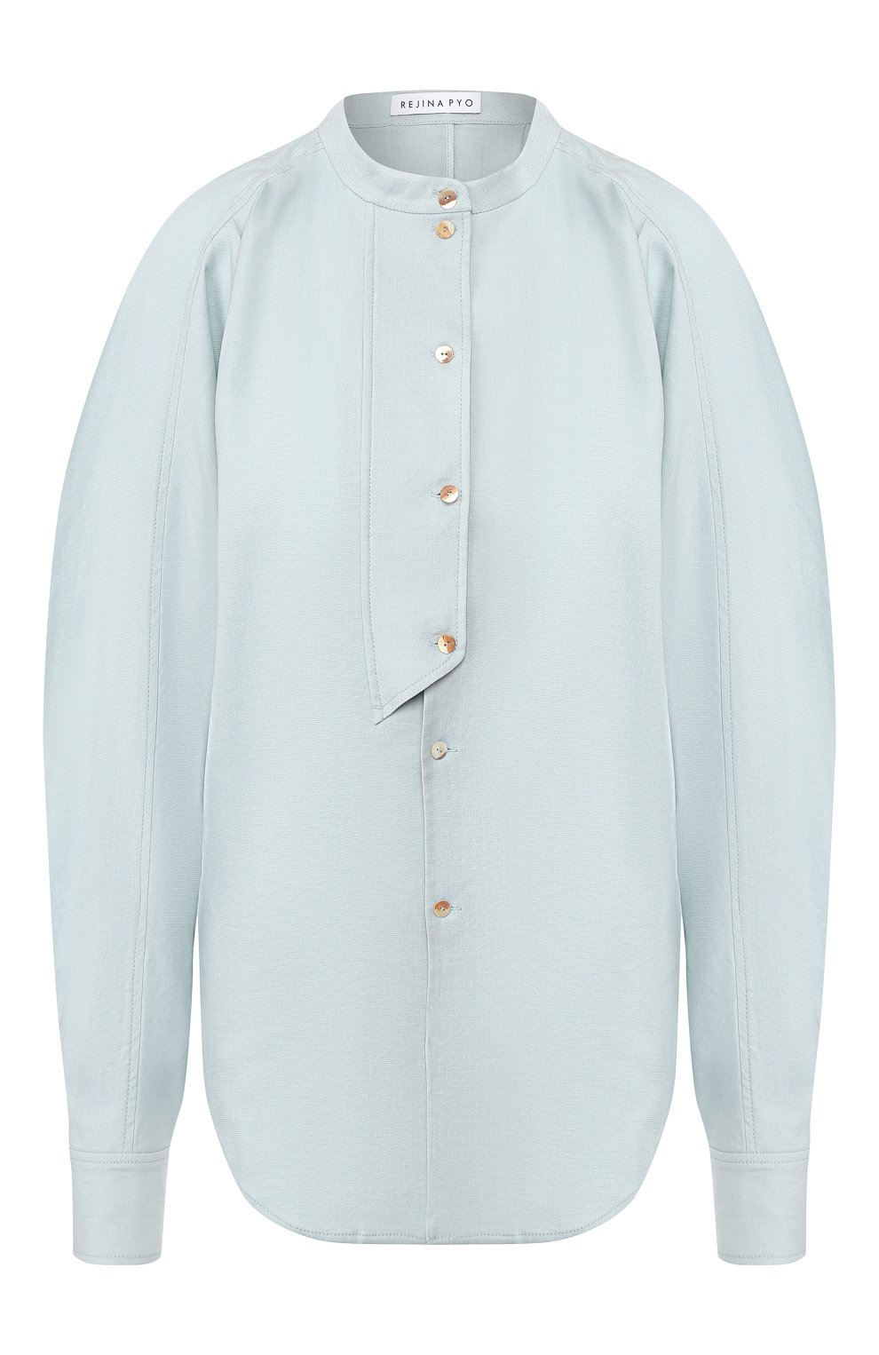 Рубашка REJINA PYO голубого цвета по цене 47000 руб., арт. C249/LINEN BLEND, фото 1 Рубашка REJINA PYO, арт. C249/LINEN BLEND, фото 1