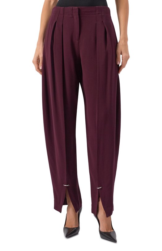 Брюки из вискозы и шерсти Mugler 25F1PA0448196 Бордовый  25F1PA0448196 Фото 3