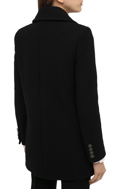 Шерстяное пальто SAINT LAURENT черного цвета по цене 299500 руб., арт. 631604/Y160W, фото 4 Шерстяное пальто SAINT LAURENT, арт. 631604/Y160W, фото 4