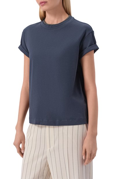 Хлопковый топ BRUNELLO CUCINELLI, арт. MPT18BD200, фото 3