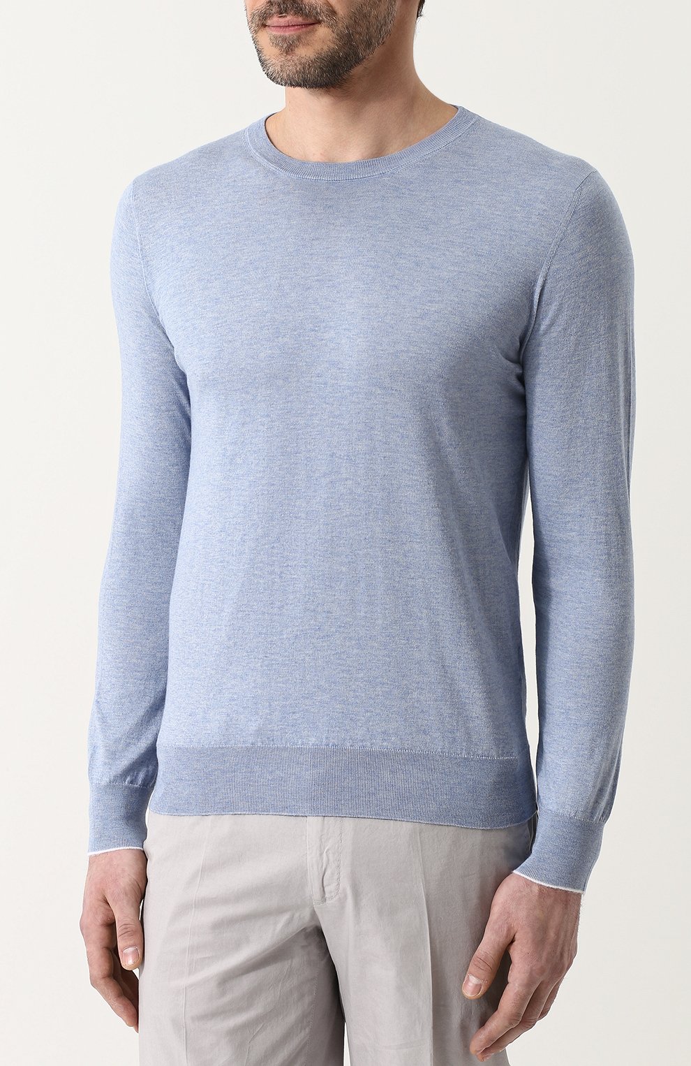 Джемпер тонкой вязки из смеси хлопка и кашемира FIORONI, арт. M14609A3, фото 3