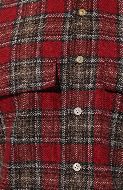 Хлопковая рубашка KITON красного цвета по цене 93700 руб., арт. UCRRLH0861302, фото 5 Хлопковая рубашка KITON, арт. UCRRLH0861302, фото 5