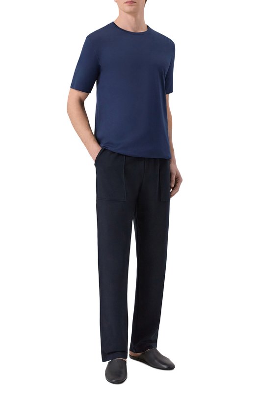 Хлопковая футболка Hanro 075430 Синий  075430 Фото 2