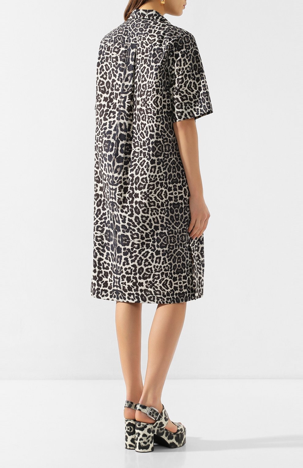 Хлопковое платье DRIES VAN NOTEN леопардового цвета по цене 64800 руб., арт. 201-11048-9006, фото 4 Хлопковое платье DRIES VAN NOTEN, арт. 201-11048-9006, фото 4